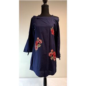 Romeo & Juliet Couture Embroidered Cotton Dress Cottagecore Twee - Size Medium